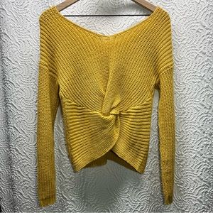 Yellow Reversible Bottom Knot Sweater